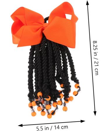 CIYODO Ponytail Beads and Dreadlocks Braided Ponytail Hair Extensions for Braids Synthetic Hairpiece Bowknot Beaded Ponytail Synthetic Ponytail Extension Cosplay Hair Accessory 21.00X14.00X2.00CM Orange - Buy Online on GoSupps.com