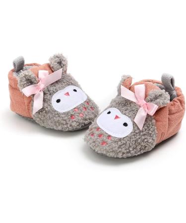 LACOFIA Baby Boys Girls Anti-Slip Soft Sole Booties 12-18 Months - Pink Owl - Buy Online on GoSupps.com