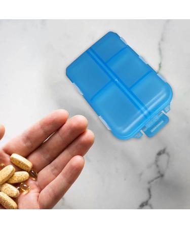 Travel Pill Organizer Box - Foldable Personal Daily Pill Case with 10 Grids Travel Pill Holder for Vitaming Fish Oils Blue - Buy Online on GoSupps.com