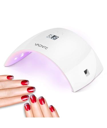 Vacnite Nail lamp 24W LED UV Nail Dryer Curing Lamp with 30S/60S Timer Setting and Automatic Sensor LCD for Fingernail & Toenail Gels Small