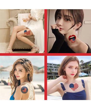 Mocossmy 4th of July Temporary Tattoos for Kids - 20 Sheets American Flag Patriotic Face Decals and Body Stickers for Independence Day Celebration - Buy Online on GoSupps.com