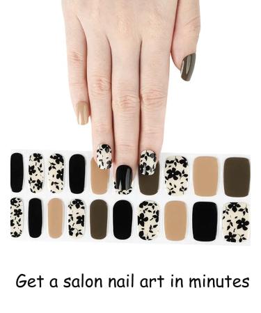 TrueShei UV Gel Strips - 20 Pack Black Flower Nail Stickers | Self-Adhesive Gel Nail Film | Gellack Wraps for Stunning Nail Art - Buy Online on GoSupps.com