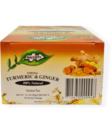 Caricom Products Ltd Dalgety Turmeric & Ginger Herbal Tea 100 All Natural Maximum Strength 40g Box 18 Herbal Tea Bags - Buy Online on GoSupps.com