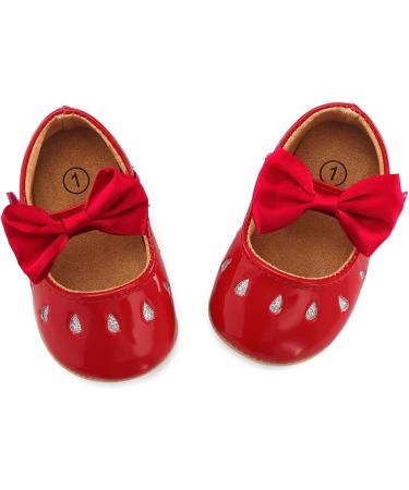 LACOFIA Baby Girls Anti-Slip Mary Jane Shoes | Infant Princess Party Prewalkers 12-18 Months Red - Buy Online on GoSupps.com