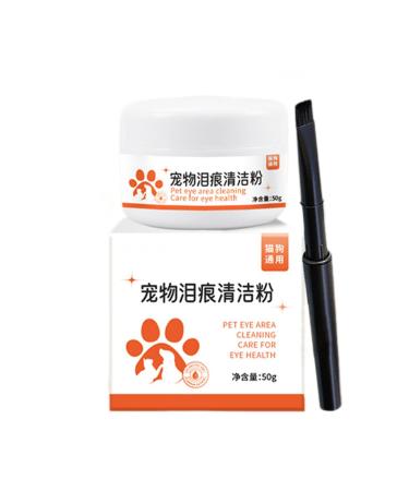 Tear Stain Cleaner for Dogs | 50g Safe Tear Stain Remover Powder for Cats - Pet Eye Cleaning Dogs Cats Health Supplies for Pet Shelter Home Use Keeps Eye Area Dry