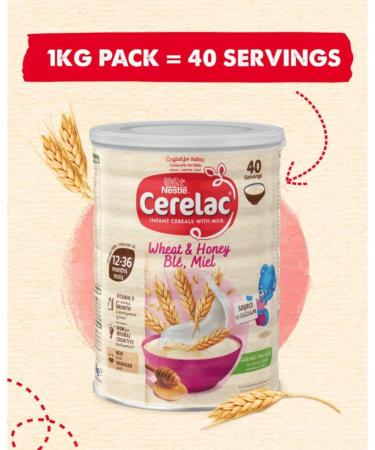 Nestle Cerelac Honey & Wheat with Milk Infant Cereal 1kg - 12 Months+, Pack of 1 - Buy Online on GoSupps.com