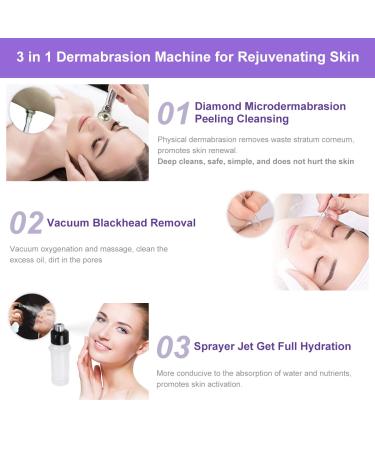 3 in 1 Diamond Microdermabrasion Tools - FAZJEUNE Professional Facial Skin Care Massager for Home Use Blackhead Remover & Anti-Aging Solution - Buy Online on GoSupps.com
