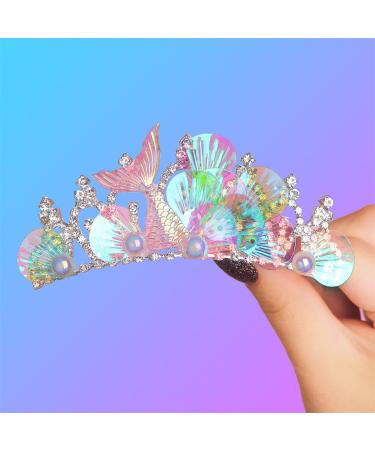 Jaczora Glitter Mermaid Headband Princess Crown Mermaid Tail Sequin Hairband Mermaid Hair Accessories Pearl Decor Tiara Headband for Party Accessories Mermaid Theme Hair Party Favors Headband - Buy Online on GoSupps.com