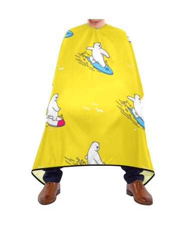 Waterproof Barber Cape -Polar Bear Surfing Cheetah Haircut Bib for Men Unisex Hair Cutting Cape(8rp1a)