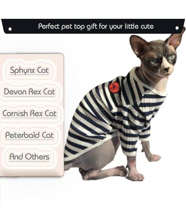 Breathable Summer T-Shirts for Hairless Cats | Soft Cotton Pet Pajamas for Sphynx Cornish Rex Devon Rex - XS Size - Buy Online on GoSupps.com