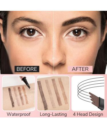 2024 Magic Eyebrow Pencil 3D Microblading Eyebrow Pencil Upgrade 4 Tip Magical Eyebrow Pencil for Women Long-Lasting Natural Waterproof Magic Eyebrow Pen (DarkBrown) Dark Brown - Buy Online on GoSupps.com