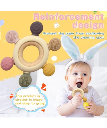 Bite Ring Baby Teething Toy - BPA-Free Silicone Dental Aid for 3+ Months - Multi-Colored Nursing Accessory - Buy Online on GoSupps.com