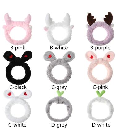 Amapower Coral Fleece Face Wash Headband for Women - Durable Spa Headband for Makeup, Shower, Yoga, Bath - Soft Apple Head Design - White - Buy Online on GoSupps.com