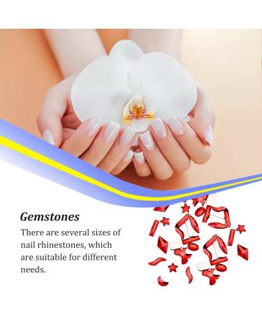 dijiusidy 50 Pieces Glass Crystal Set Eye-catching Personalized Nail Art Rhinestones DIY Handcraft Manicure Accessories for Card Making Bright Red - Buy Online on GoSupps.com