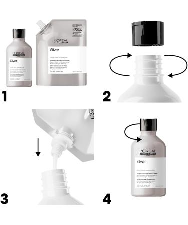 L'Or al Professionnel Violet Shampoo Refill Anti-Yellowing & Shine Reviver White or Grey Hair Eliminates Yellow and Copper Tones Brings Softness & Shine Silver 500ml - Buy Online on GoSupps.com