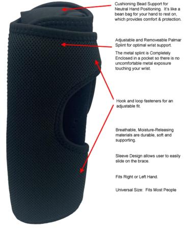 Therapist's Choice Night Wrist Sleep Support Brace - Carpal Tunnel Relief for Right or Left Hand - Adjustable Fit - Buy Online on GoSupps.com