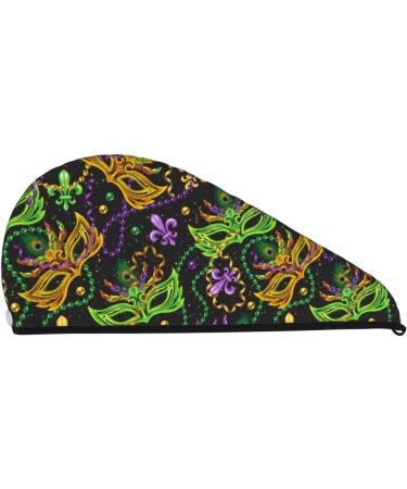 Super Absorbent Mardi Gras Microfiber Hair Towel Wrap | Quick Dry Coral Velvet for Long Curly & Thick Hair - Women s Hair Care Essentials - Buy Online on GoSupps.com