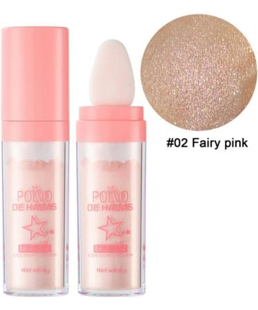 Hocossy Highlighter Powder Stick - 3 Colors Glitter Patting Powder for Face, Eyes, Lips, Hair, and Body Glow - Cosmetic Pink - Buy Online on GoSupps.com
