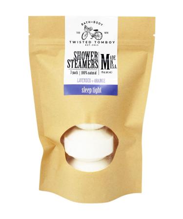 Shower Steamer 'Sleep Tight!' (Lavender+Orange) 3-Pack | 100% Natural Made in U.S.A.