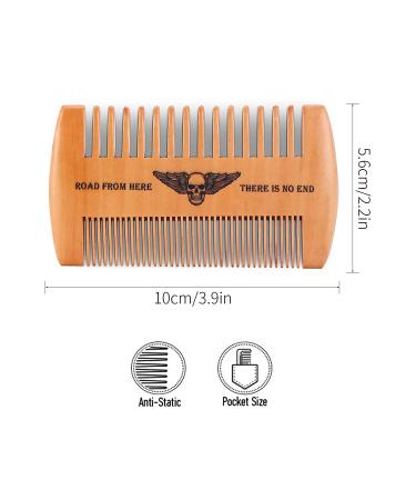 Skull Wings Design Wooden Beard Comb Kit - Handmade Gifts for Men - Dad & Mustache Grooming Set (2 Pcs) - Buy Online on GoSupps.com