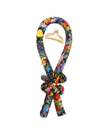 HMMJ Women Heatless Curling Rod Headband No Heat Curl Silk Ribbon with Hair Clips and Scrunchie Sleeping Hair Rollers DIY Hair Styling Tools Kit for Soft Headband Wave Formers Hair Curlers 20