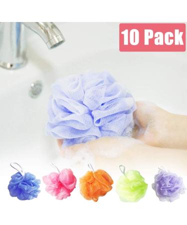10Pcs Colorful Loofah Mesh Bath Shower Sponges Soft Bath Puffs for Body Wash Bathing Loofahs for Men Women Kids(Random Colors) - Buy Online on GoSupps.com