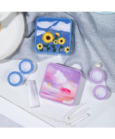 Fashionable Travel Set - CLOXKS Contact Lens Etui Mini Pocket Container & Mirror - Random Color 1pcs - Buy Online on GoSupps.com