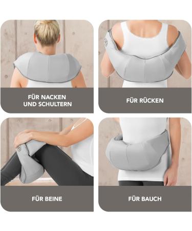 Vitalmaxx Shiatsu Neck Massager with Heat | 3-in-1 Kneading Vibration & Heat Therapy | Gray/Lilac - Perfect for Neck Shoulder Back & Legs - Buy Online on GoSupps.com