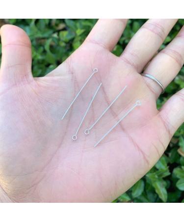 100pcs Adabele Sterling Silver Eye Pins 35mm - Ideal for Jewelry Making - 0.5mm Wire Thickness - Buy Online on GoSupps.com