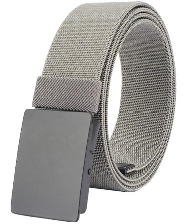 LionVII Casual Mens Belt, Elastic Work Belt with Metal Buckle Adjustable Web Waist Strap, Easy Trim to Fit 27- 46