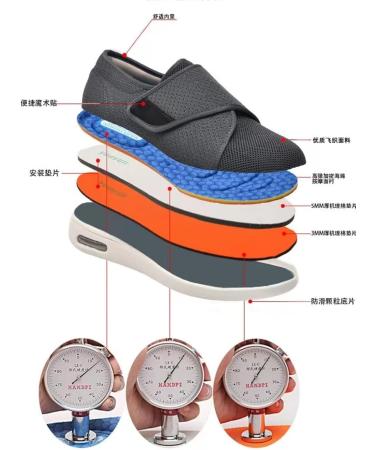 Men's Adjustable Wide Width Diabetic Shoes - Non Slip Velcro Sneakers for Swollen Feet - Beige - Size 10 - Buy Online on GoSupps.com