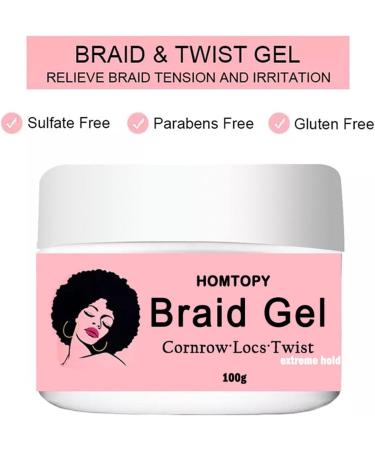 Braid Gel - Edge Braid Balm Lock Gel Tames and Smooths Frizz Strong Hold Hair Gel for All-Day Locks Edge Braid and Twist Styling Hondony - Buy Online on GoSupps.com