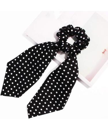 Hair Scrunchies Scarf Hair Ties 2 in 1 Vintage Ponytail Holder with Bows Hair Scrunchy Accessories Ropes for Women - Buy Online on GoSupps.com