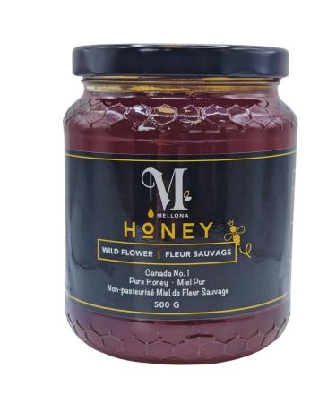 Mellona Wild Flower Honey 500g Pure Raw Non-Pasteurized Ontario No. 1
