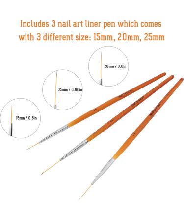 Functional Nail Brush for Dotting 3 Pieces Nail Art Pens Superfine Nail Art Brushes Fine Liner Detailing Brush Drawing Painting Pen Nail Dotting Tool - Buy Online on GoSupps.com