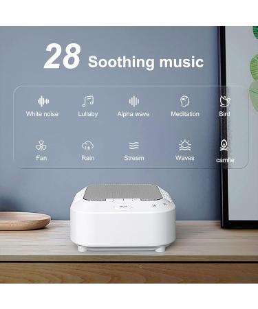 White Noise Machine with 28 Natural Soothing Sounds Rechargeable Portable Sound Machine withTimer Volume Control Sleep Therapy for Baby Kids Adults for Travel Office Home - Buy Online on GoSupps.com