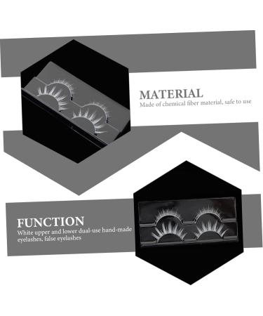 WOFASHPURET 2 Pairs White False Eyelashes Eye Makeup Tools White Faux Eyelashes Luxurious Eyelash White Eyelashes Wispy Fluffy Eyelashes Natural Eyelashes Extend Chemical Fiber Artificial 5d - Buy Online on GoSupps.com