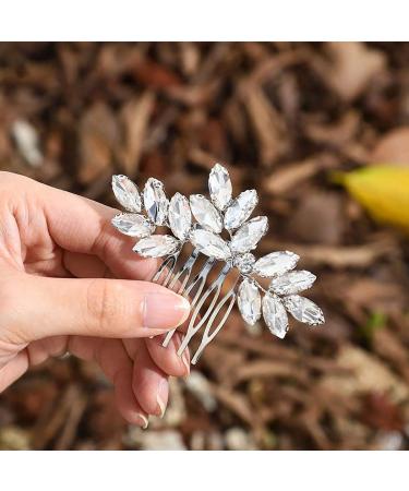 Earent Bride Wedding Hair Comb Crystal Hair Piece Rhinestone Hair Accessories Bridal Side Combs for Women and Girls