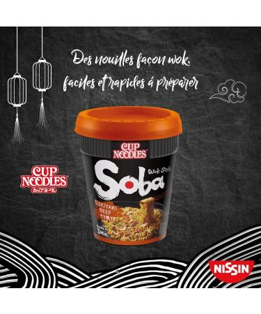 NISSIN Soba Cup - Sukiyaki Beef flavor - 1 box of 8 cups of 89g - Buy Online on GoSupps.com