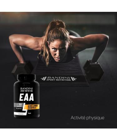 Bandini EAA Essential Amino Acids 150 Comprim s - Apport de 9 Acides Amin s Essentiels (dont BCAA) - Aminos Compl ment alimentaire pour le Sport - Sportifs et Athl tes - Suppl ment Vegan Sans Sucre 150 unit s (neutre) - Buy Online on GoSupps.com