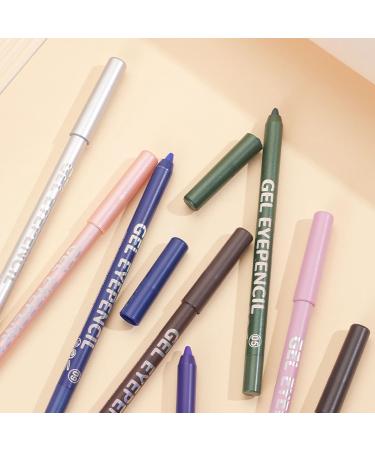 Joyeee 12 Colored Glitter Eyeliner Pencil Set Eye Liner Pen Brown Blue Red White Green Glitter Black Eyeliner Eyeshadow Waterproof Smudgeproof Long Lasting Gel Eyeliner Make Up for Girl Women Gift #042 - Buy Online on GoSupps.com