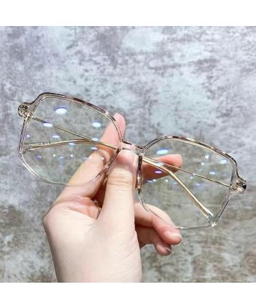 Zhuyiqz oversized reading glasses anti-blue light New computer reader anti-eyes presbyopia glasses flat light mirror (color: tea size: +250) +250 tea