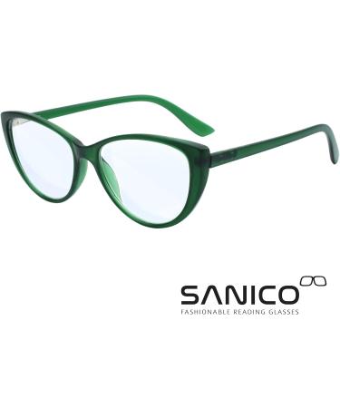 Stylish CAT-Eye Reading Glasses for Women - Sanico Andes Green 2.5 Dioptries | International Shipping Available - Buy Online on GoSupps.com