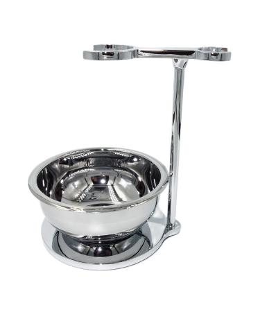 Razor holder practical shaving brush for men unique design heavy manual shaving brush holder soap cup bowl friend husband gift set 13cm silver