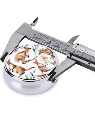 Funny Cartoon Kangaroo Mini Round Pill Box - 3 Compartment Travel Organizer for Medicine & Supplements - Buy Online on GoSupps.com