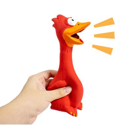 XFly Rubber Screaming Chicken Toys for Dogs - 2 Piece Squeaky Decompression Toys (Red & Blue) - 20cm Teeth Cleaning Fun - Buy Online on GoSupps.com