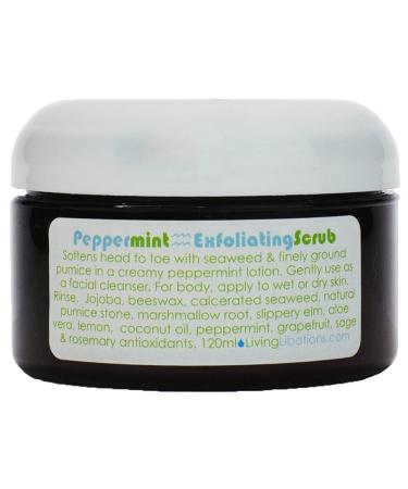 Living Libations - Organic Peppermint Exfoliating Scrub | Natural Wildcrafted Clean Beauty (4 oz | 120 ml)