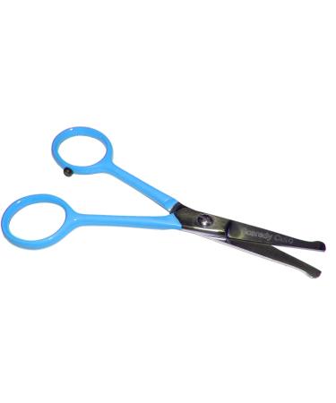 Tiny Trim by Scaredy Cut - Small Pet Grooming Safety Scissor - 4.5" Ear, Nose, Face, Paw - for Cats, Dogs, and all Pets - Blue Tiny Trim Safety Scissor Blue