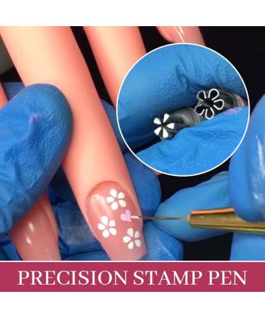Nail Art Stamp Pen Set 6PCS Nail Art Pen Set Nail Art Flower Stamp Pen Nail Graffiti Nail Art Dotting Tools Stamp Nail Art Tool with 6 Different Patterns Easy to Use (1Set * 6Pcs) - Buy Online on GoSupps.com