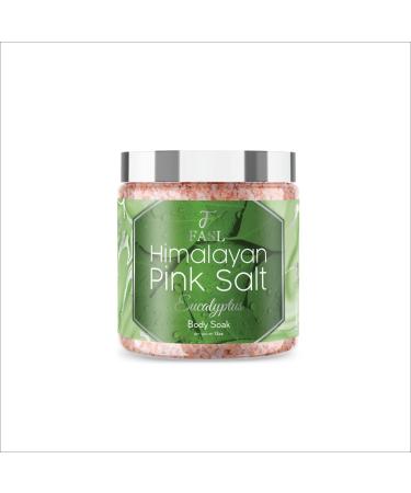 Fasl  Organic Himalayan Pink Salt Body Soak with 100% Natural Lavender Essential Oils. 12 oz Jar (Eucalyptus)